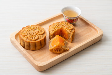 Chinese moon cake durian and egg yolk flavour
