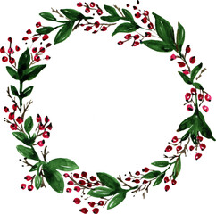 Fototapeta na wymiar Watercolor Christmas wreaths on a white background isolated. Greeting card.