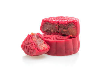 Chinese moon cake strawberry red bean flavour