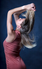 portrait of a young woman, shooting in a photo studio