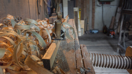 Wood shavings from an old plane