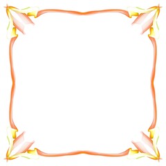 Red frame on a white background. Border design illustration. White square frame with red border. Decorative Design for weddings and Christmas.