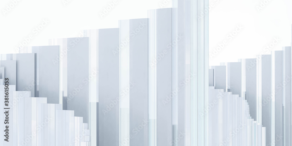 Poster abstract architecture 3d rendering illustration with glass surface
