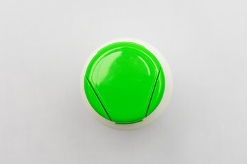 Jar with a green lid, background, copy space, top view