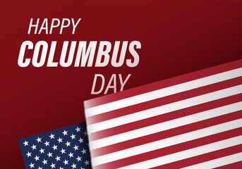 USA Columbus Day celebrate banner with text Happy Columbus Day. United States national holiday vector illustration