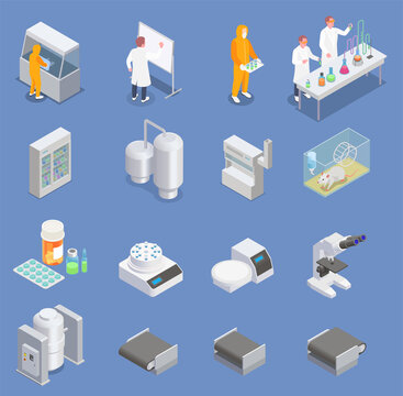 Pharmaceutical Production Icons Collection