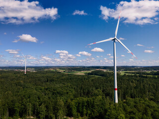 Wind Power Stations in the Woods