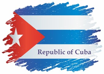 Obraz na płótnie Canvas Flag of Cuba, Republic of Cuba. Bright, colorful vector illustration 
