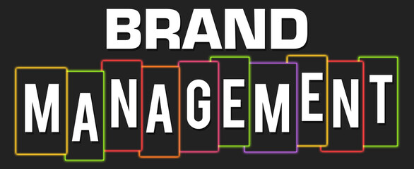 Fototapeta na wymiar Brand Management Dark Colorful Stripes Neon Background 