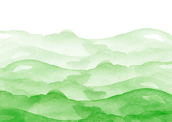 Watercolor green background, blot, blob, splash of green paint. Watercolor field, meadow, spot, abstraction. Wild grass, bushes, country abstract landscape. card, banner, splashing, logo