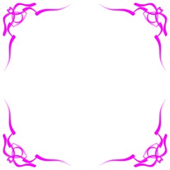 Obraz premium Purple frame on a white background. Border design illustration. White square frame with purple border. Decorative Design for weddings and Christmas.