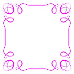 Purple frame on a white background. Border design illustration. White square frame with purple border. Decorative Design for weddings and Christmas.