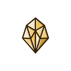 Diamond geometry logo design vector