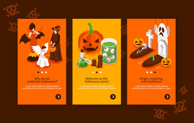 Isometric Halloween Banners