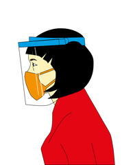 women wearing masks and face shields, asean