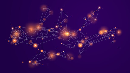 Fototapeta premium Blurred lights vector abstract background, dark artistic wallpaper.