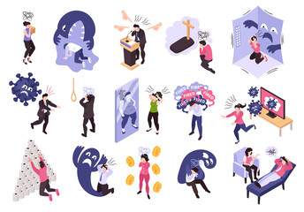 Fototapeta premium Panic Attack Icon Set