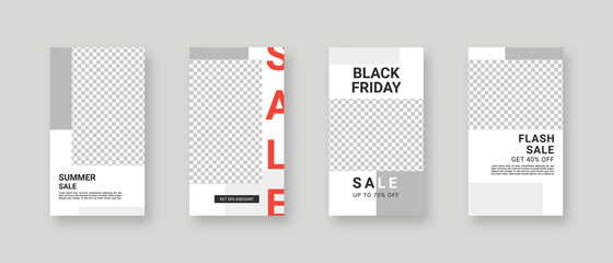 Social media template. Trendy editable social media stories template. Mockup isolated. Template design. Vector illustration.