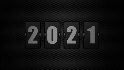 New year 2020. Numbers on mechanical scoreboard.