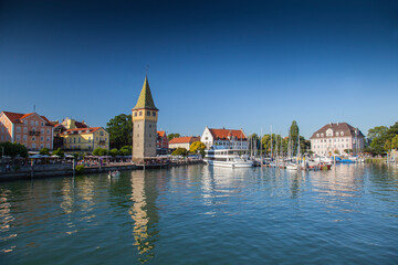   harbour entrance, harbour, Lindau island, Lindau on Lake Constance, Lake Constance region,...