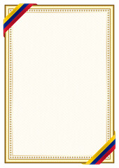 Vertical  frame and border with Venezuela flag