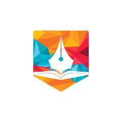 Book pen vector logo design. Logo design vector for education department.