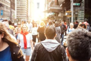 Mass of people walking  in New rork city, concept about urban life