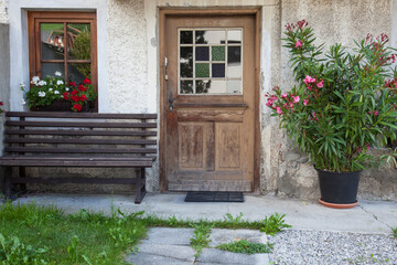 Fototapeta na wymiar Local House,Wiesing in the Inntal valley, Tyrol, Austria, Europe