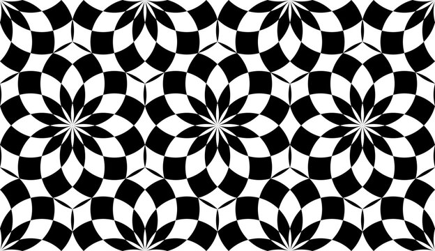 A geometric seamless flower pattern