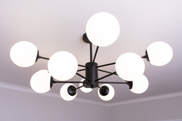 Stylish white and black chandelier