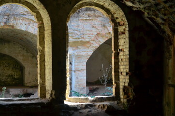Fototapeta na wymiar Photo inside old building of fortress