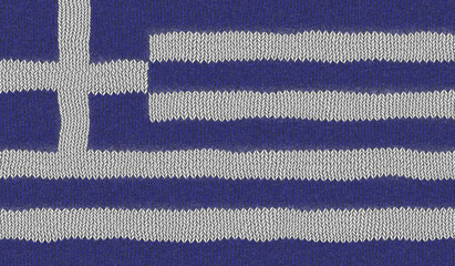 Fototapeta na wymiar Detailed Illustration of a Knitted Flag of Greece