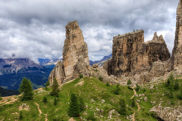 Fototapeta na wymiar Dolomite rocks, rock walls in the mountains