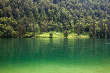 Lake Königssee , Berchtesgaden National Park, Berchtesgaden area, Upper Bavaria, Bavaria, Germany, Europe