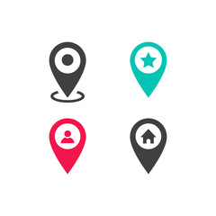 Set of icons for location and map indication