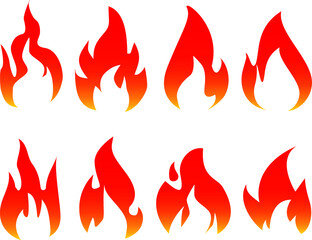 Fire icons for design. concept flame, fire, icon, vector illustration in flat style