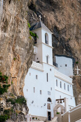 Ostrog monastery in Montenegro. Church of the Holy Cross are in rock