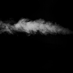 Fototapeta na wymiar Smoke fragments on a black background. Abstract background, design element, for overlay on pictures