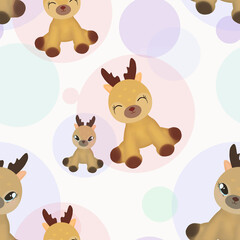 Fototapeta premium Seamless abstract pattern. Fawns Bambi.