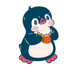 Illustration with a cute penguin