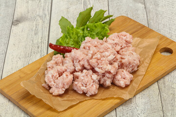 Homemade pork minced meat for cooking