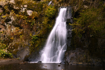 Fototapeta na wymiar Romantic waterfall in the forest.