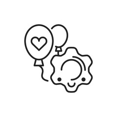 Organization of entertainment events line black icon. Event management. Sign for web page, mobile app, button, logo. Vector isolated element. Editable stroke