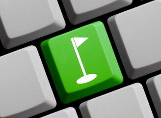 Golf online - Grüne Tastatur mit Fahne