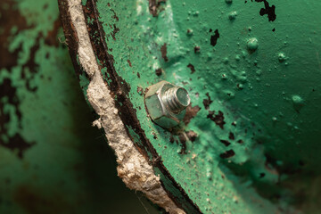 flange connection with new bolt close-up
