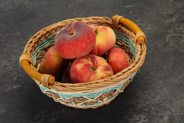 Sweet ripe tasty flat peach