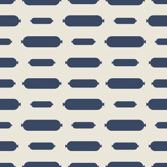 Pattern of dark blue sausages on a beige background. Used for magazine, book, poster, card, menu cover, web pages