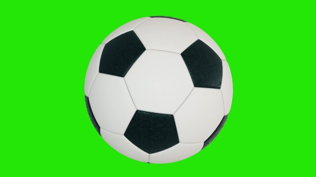 Soccer Ball on Chroma Key Green Screen. 3d illustration