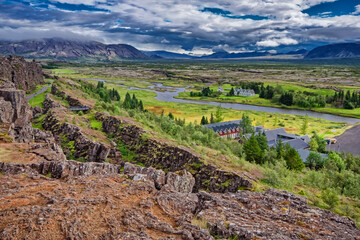 Fototapeta na wymiar Thingvellir Golden circle National Monument in Iceland
