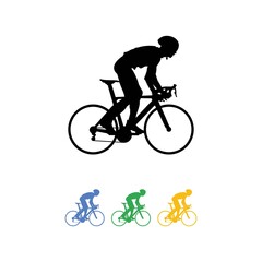 Fototapeta na wymiar Colorful Silhouette of Freestyle Cycling